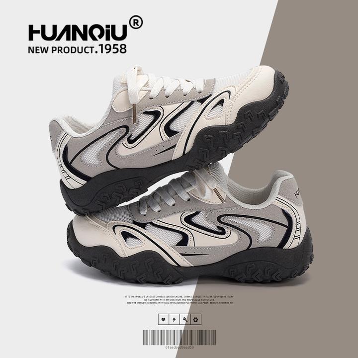 环球复古运动鞋女2025新款秋季女鞋百搭透气老爹鞋潮流户外登山鞋