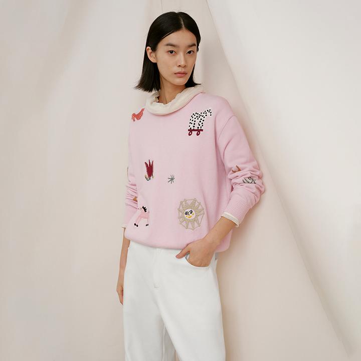 broadcast/播12.19【商场同款】俏皮减龄童趣圆领针织衫BDT1SD2835