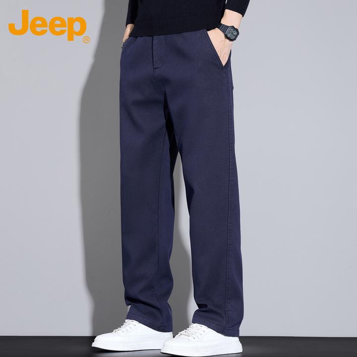 Jeep吉普春秋季休闲裤男士宽松直筒长裤子弹力商务百搭阔腿长裤子
