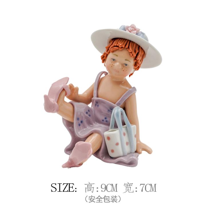 茉花市集 0347//复古陶瓷芭蕾舞女摆件创意欧式古典家居装饰