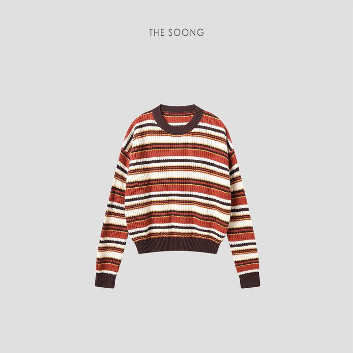 THESOONG|"波普艺术"甄选纯精梳棉高支加捻双纱间色珠地毛衣Y7793