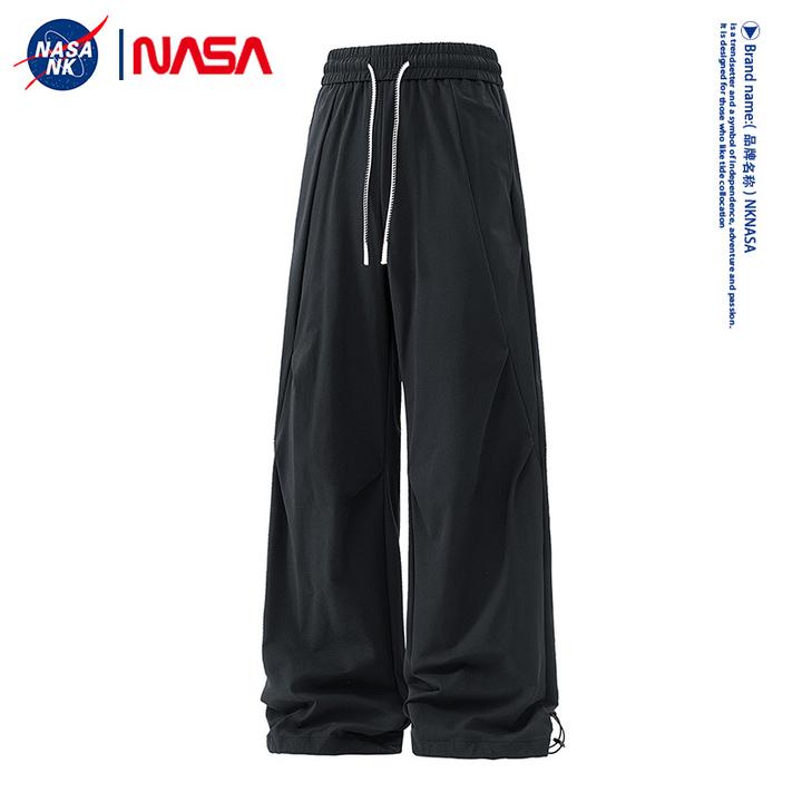NASA联名美式弯刀裤子男款秋冬季宽松阔腿潮牌户外冲锋休闲长裤男