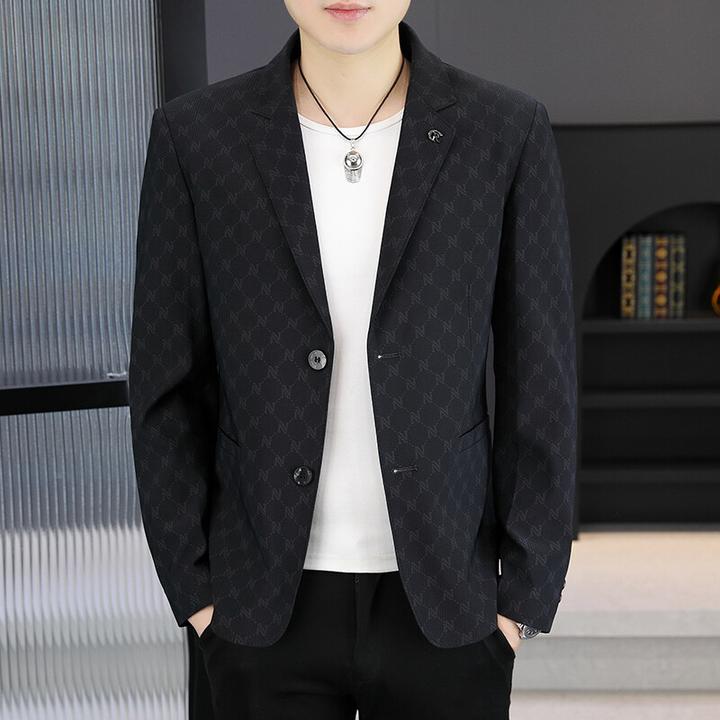 春季新款男士外套休闲男装修身西服