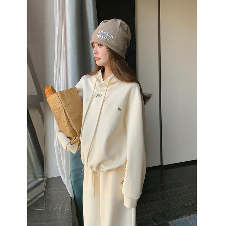 UQS遮肉显瘦女装套装2025秋冬新款时尚休闲运动风两件套减龄卫衣