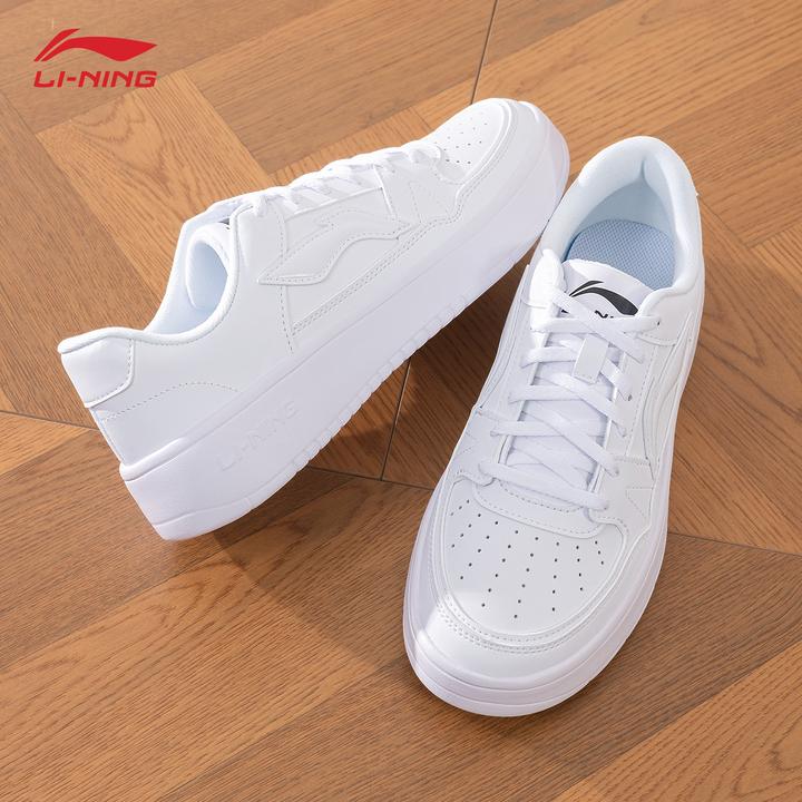 李宁月临女款板鞋2025新品经典百搭空军一号小白鞋时尚潮流休闲鞋