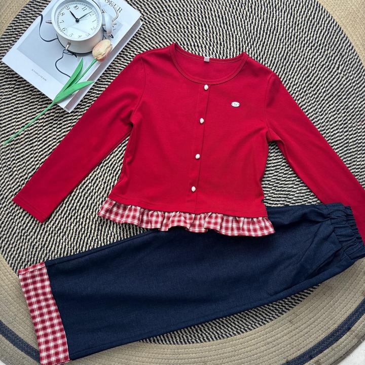 MINIIEF【爱依服童装】2025秋季新款韩系风时尚洋气女童上下套裤