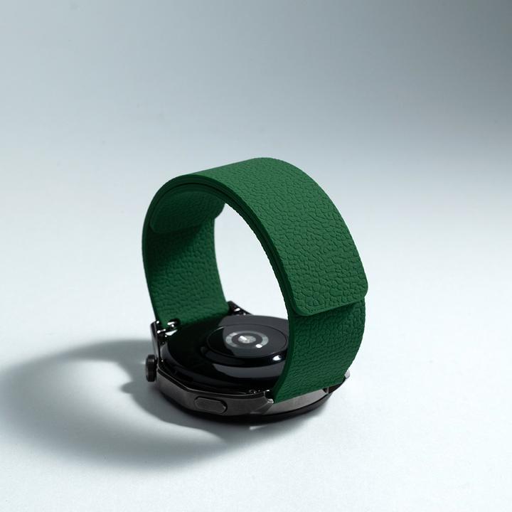 适用华为watch5/4pro表带GT5GT3new2男女手表荔枝纹硅胶磁吸腕带