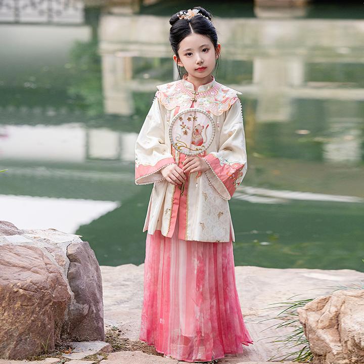 女童汉服儿童古装仙女中国风唐装超仙长袖春秋襦裙古风小女孩套装
