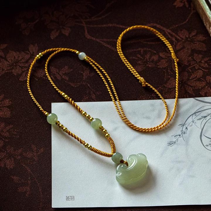平安锁项链如意锁玉坠天然正宗和田玉专卖吊坠中式简约颈饰礼物