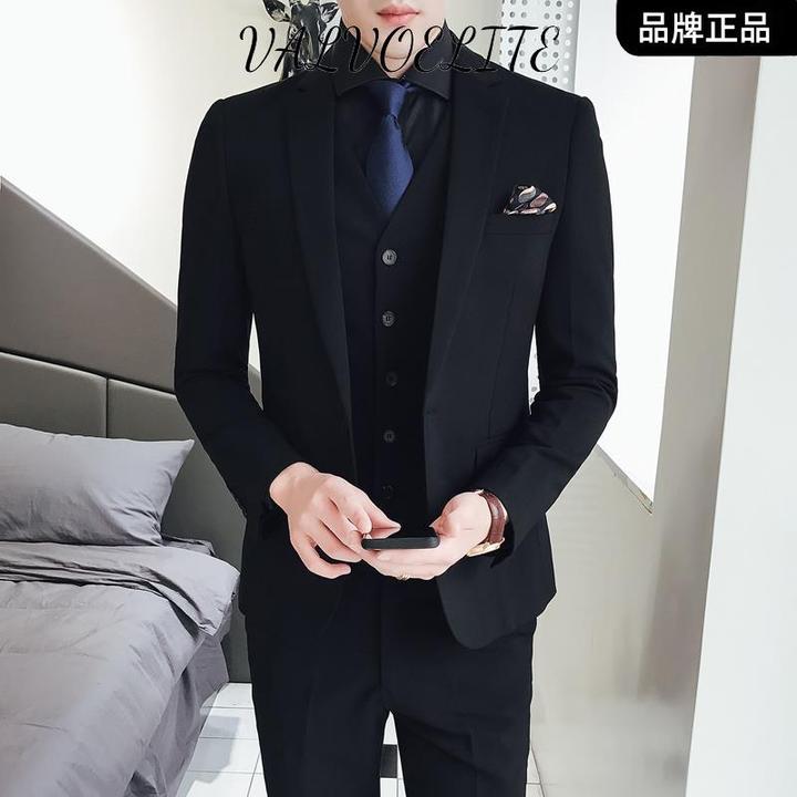 2025新款西装男套装帅气青年韩版潮学生休闲商务韩风宽松西装套装