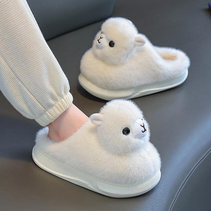 亲子棉拖鞋冬季女童加厚保暖卡通居家男童防滑轻便毛毛鞋小孩棉拖