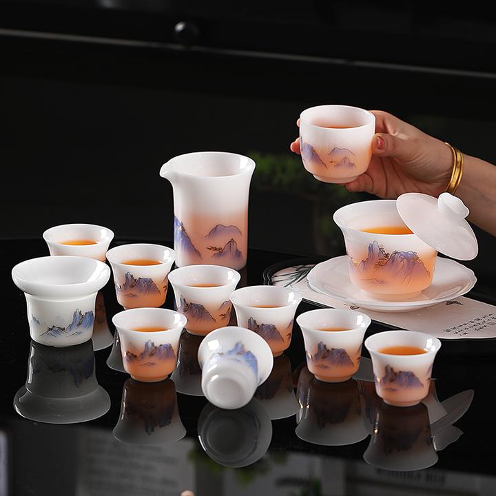 子规冰种功夫茶具套装家用办公室简约中式泡茶茶具套装高端全套