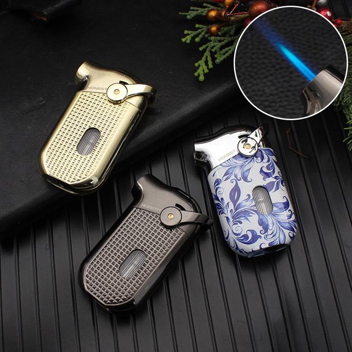 百诚浣熊1金属直冲防风 时尚可充气点艾灸雪茄点烟器