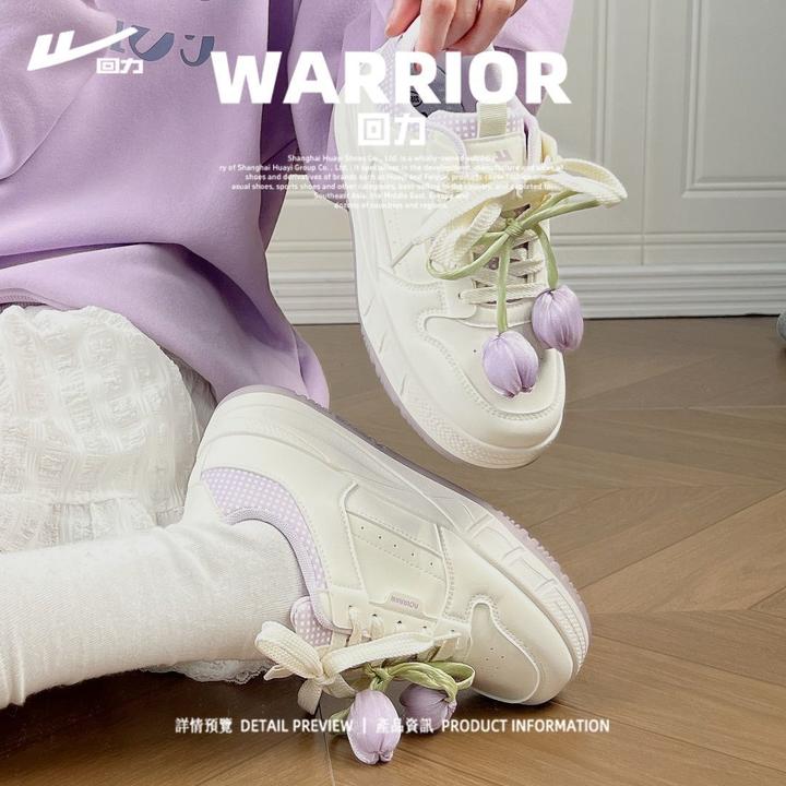 回力女鞋郁金香小白鞋2025秋季新款网红爆款板鞋学生厚底休闲鞋子