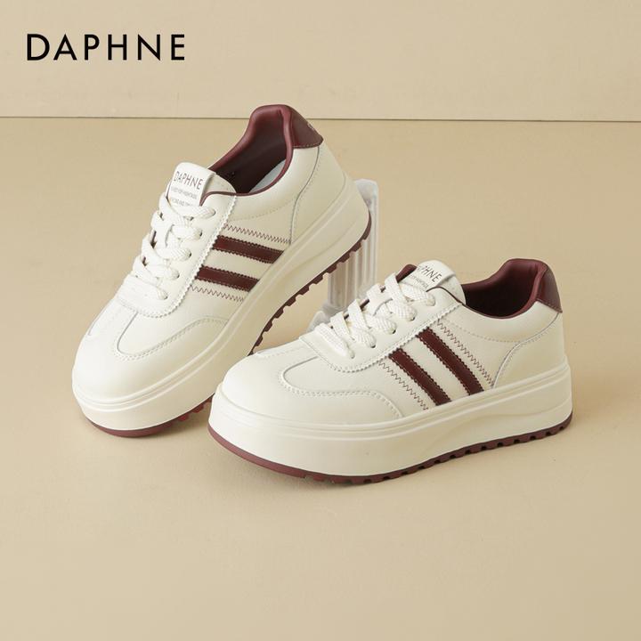 达芙妮2025新款厚底小白鞋女秋季百搭休闲女鞋增高厚底休闲运动鞋