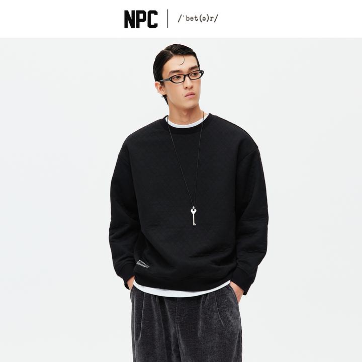 NPC李晨 潮牌升级2.0鹅绒菱格卫衣6层保暖男百搭保暖舒适NP59ST07