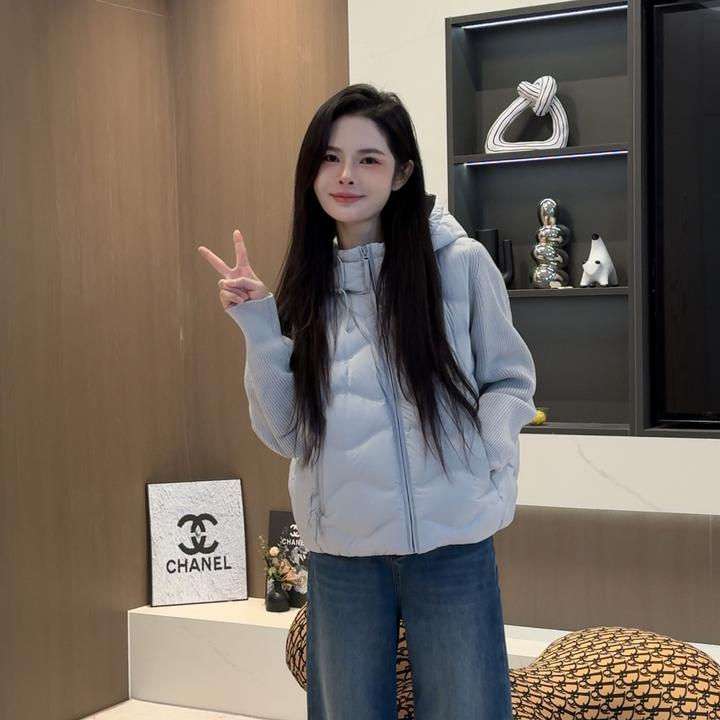 宿慕SUMU90白鸭绒针织拼接羽绒服10-3冬季新款韩版羽绒服1025