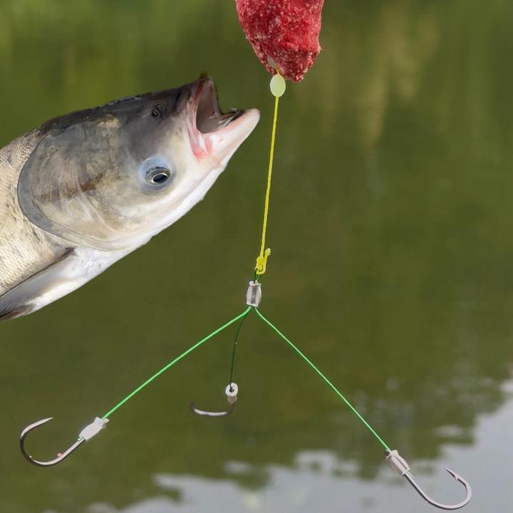 抛竿问道两叉弹簧钢丝钩鲢鳙钩一字马八字三叉新型专用弹簧钩鲢鱼