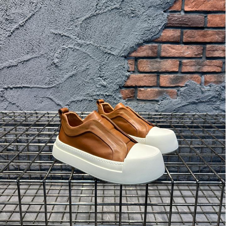 复古男鞋2025新款一脚蹬厚底男士英伦风时尚轻奢板鞋百搭透气轻便