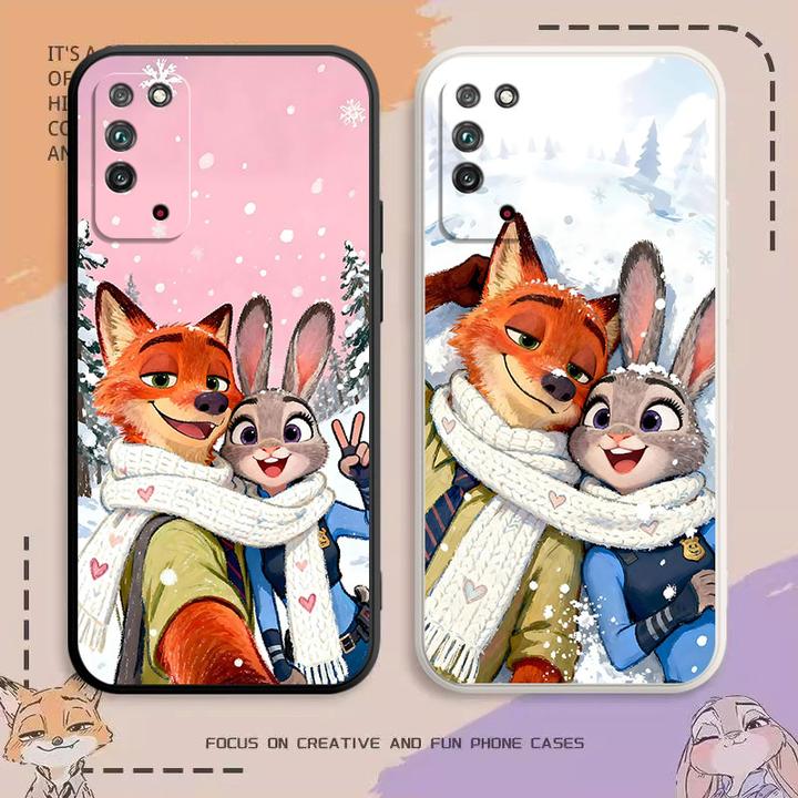 荣耀X10手机壳疯狂动物城2朱迪尼克可爱Q版情侣简约礼物防摔全包