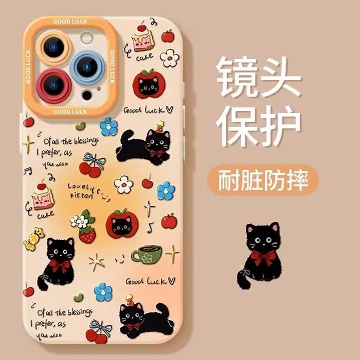 小凯蒂猫头适用15promax苹果16手机壳iPhone14可爱13磨砂12防摔11