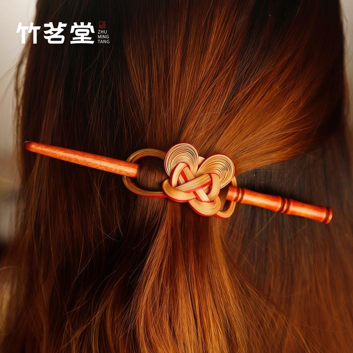 非遗古风竹编发簪李子柒发夹竹簪子首饰旗袍汉服盘发配饰发饰礼物