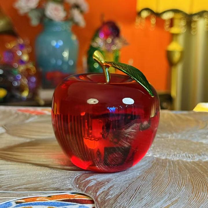 水晶苹果摆件镇纸玩具K9水晶礼物礼品