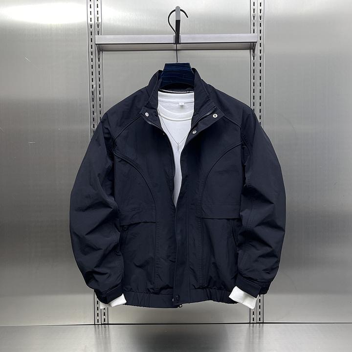 2025秋季新款潮牌百搭立领夹克男士休闲痞帅上衣潮流宽松帅气外套