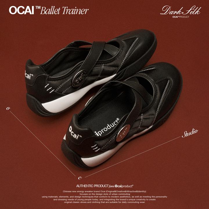 Ocai Ballet Trainer丝绸黑玛丽珍法式复古高级感平底鞋OC250002
