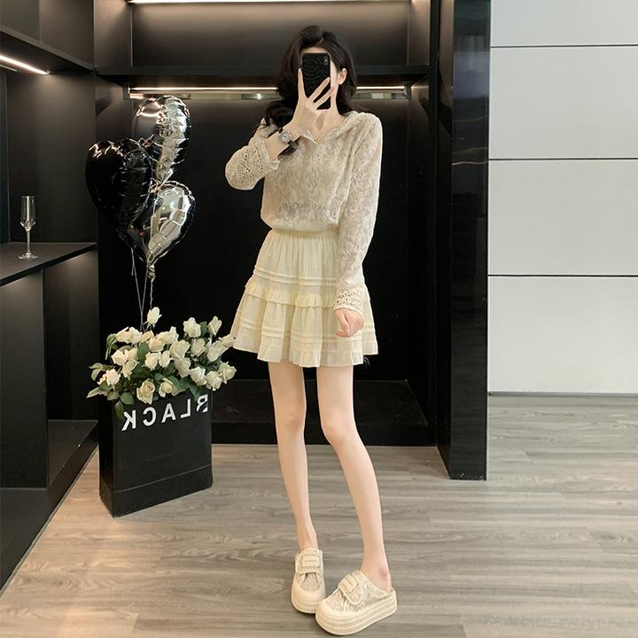 小香风蕾丝套装裙女夏季2025新款高级感气质名媛上衣半身裙两件套