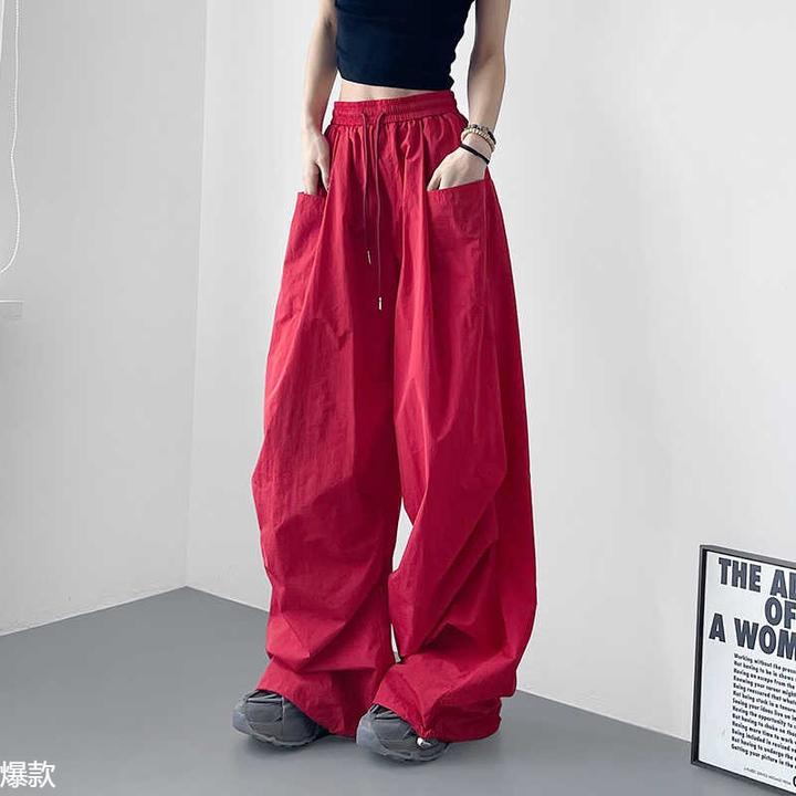 大码薄款工装裤女夏季胖宽松显瘦200斤阔腿休闲裤大口袋速干裤