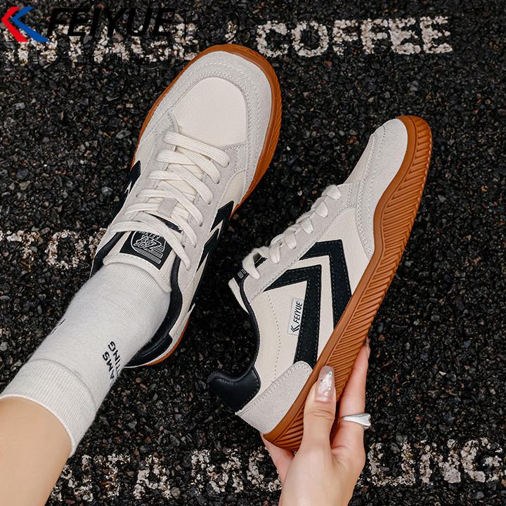 feiyue/飞跃女鞋板鞋女2025秋季新款皮面爆款休闲透气百搭小白鞋