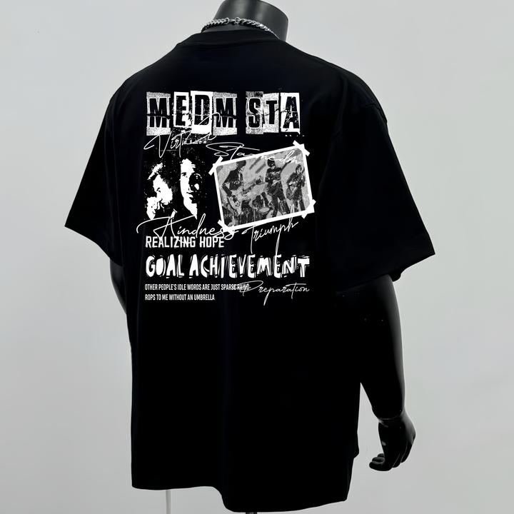 STA.MEDM联名美式高街复古摇滚乐队人物印花LOGO短袖T恤男女同款