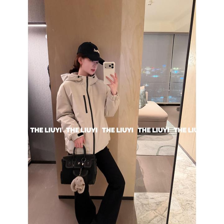 【LIUYI】飞行冲锋衣~90白鸭绒填充冲锋衣连帽夹克保暖外套51105B9
