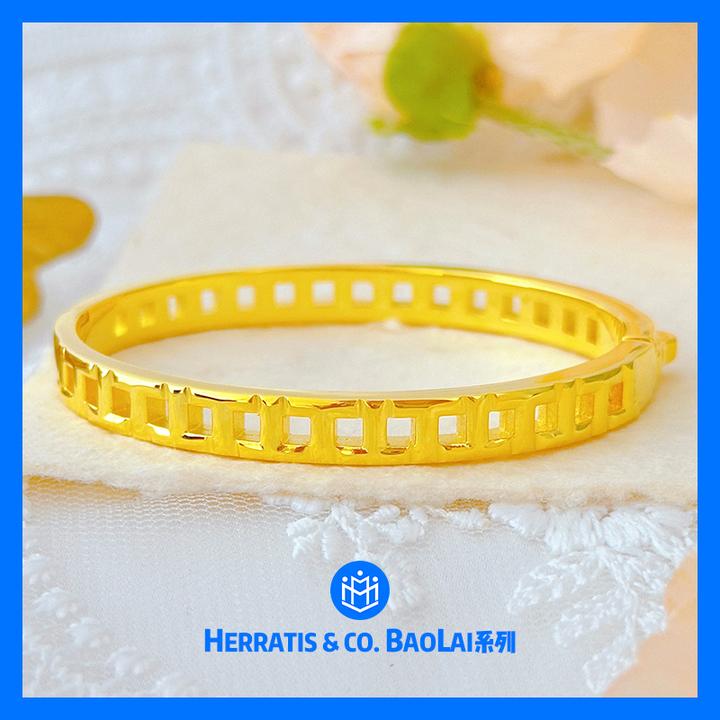 925银手镯 潮牌T字母时光回廊卡扣银手镯90036