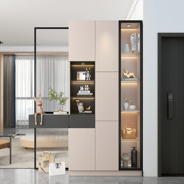 实木轻奢玄关柜轻奢高档镂空鞋柜一体屏风隔断客厅遮挡厅柜