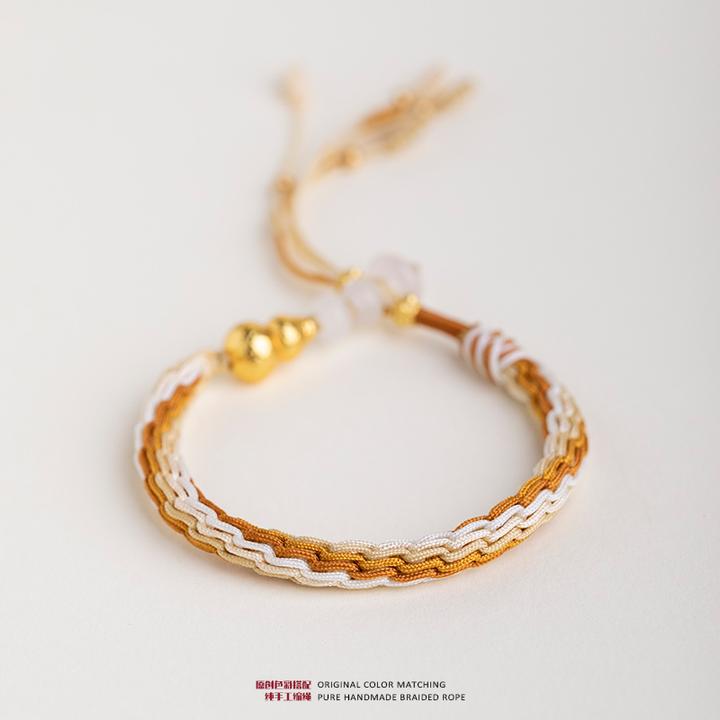 非金属布艺手链 缃禄·国风纯手工编织轮回手绳小众个性手饰手链