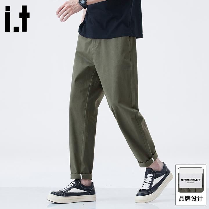 it :CHOCOOLATE潮流休闲裤男2025秋季新款宽松直筒九分运动长裤子