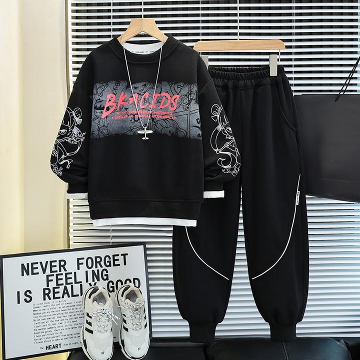 儿童装男童秋装卫衣套装2025新款春秋款中大童运动帅气秋季时髦潮