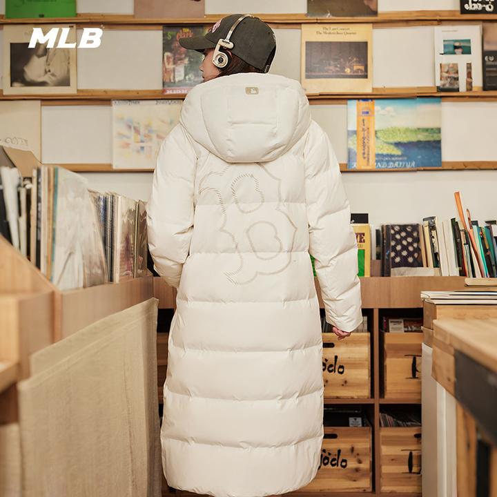 MLB官方男女情侣潮流长款防水防泼水连帽保暖羽绒服外套秋冬DJB11