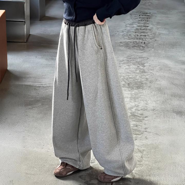 女童加绒裤子秋冬新款韩系卫裤儿童女孩阔腿裤大童冬装休闲运动裤