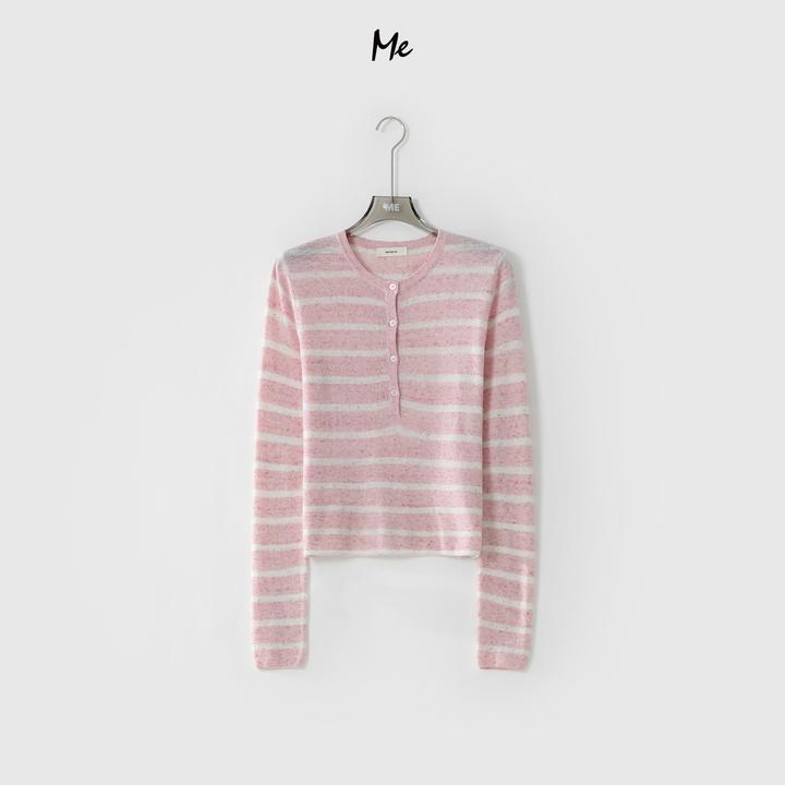 ME【亚麻条纹打底衫】绵羊毛亚麻混纺修身显瘦百搭针织毛衣MESS0306