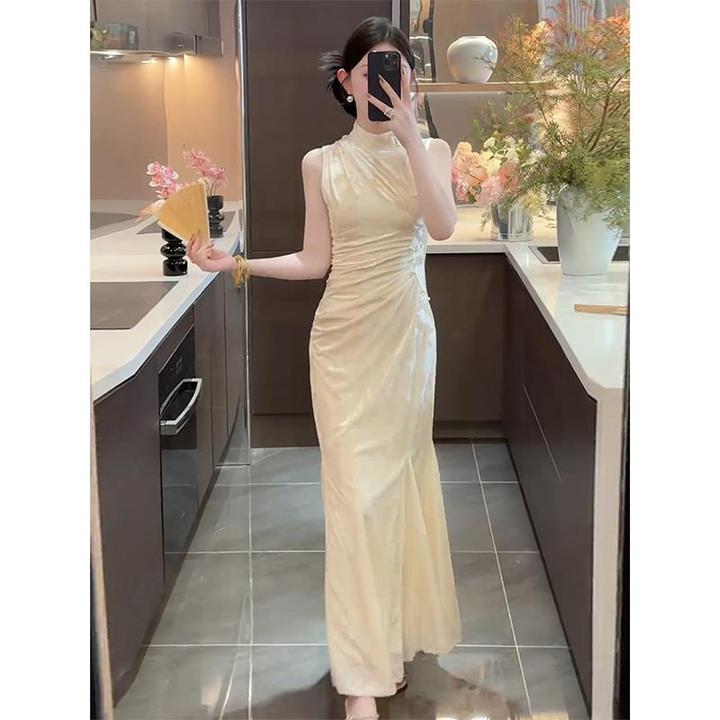 新中式气质减龄旗袍连衣裙女2025夏季新款国风清冷感收腰长裙子潮