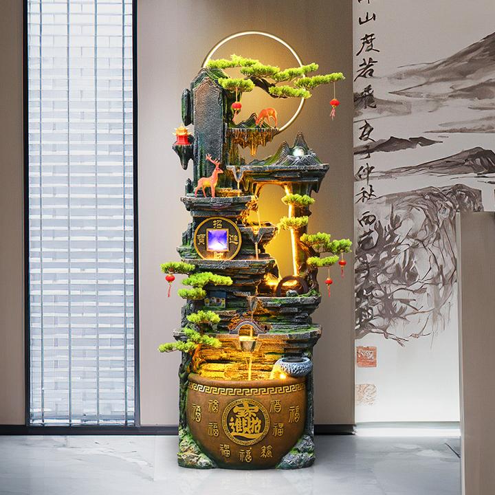 假山流水喷泉循环景观鱼缸落地摆件客厅前台招财装饰