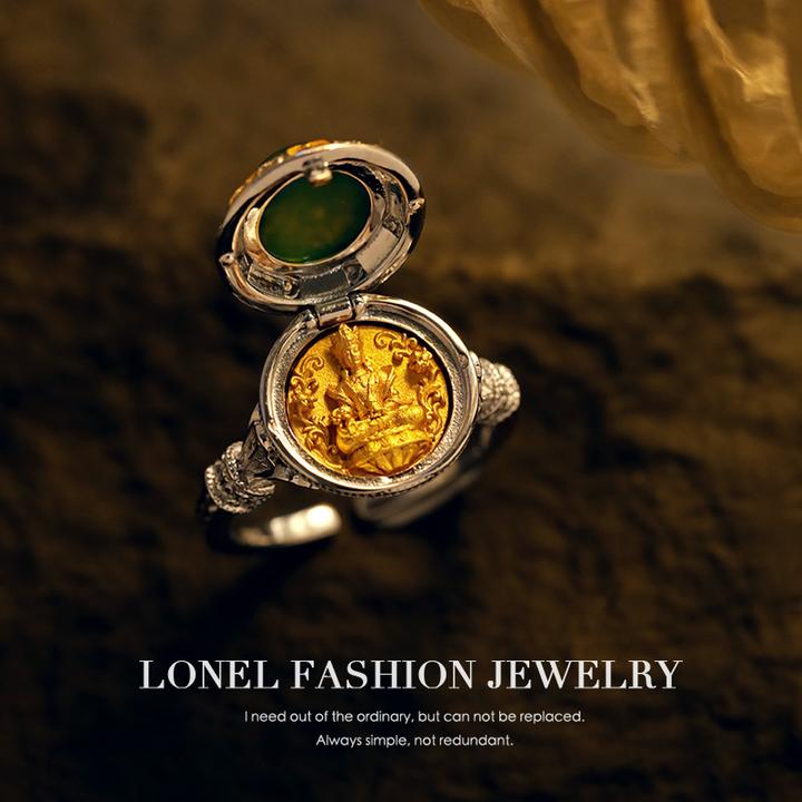 925银戒指 纯银戒指随身八大守护神小众首饰珠宝饰品女款开口戒指