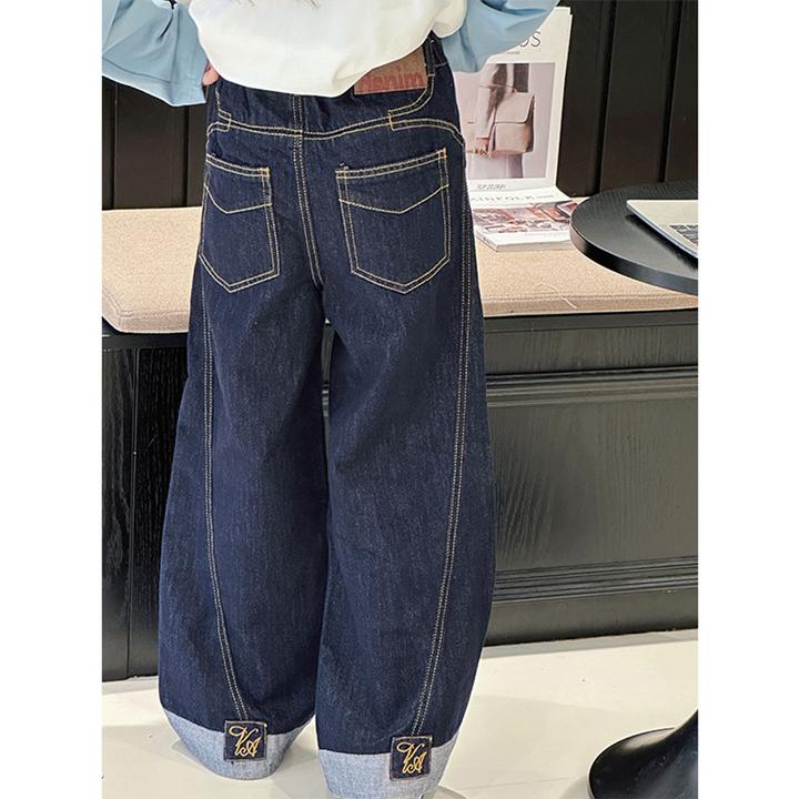 K29446孙小美韩系女童阔腿牛仔裤新款秋装儿童裤子春秋休闲裤