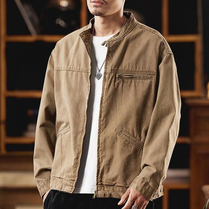 DIIIVERGOM轻奢痞帅美式立领飞行员夹克男2025新款帅气宽松慵懒风