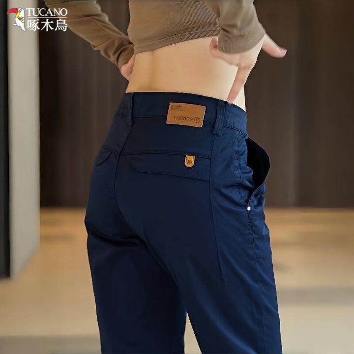 高档休闲裤子男款直筒修身2025商务新款宽松男士秋冬加绒长裤西裤