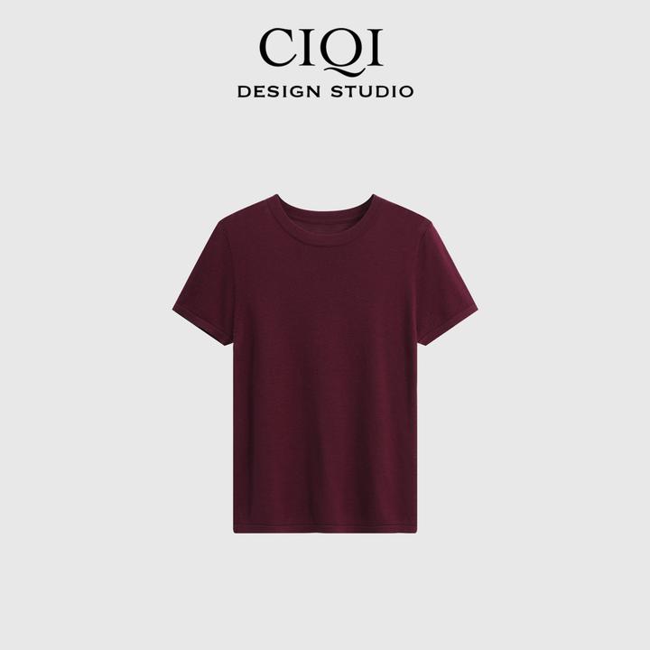 CIQI STUDIO「云柔零感」莱赛尔休闲基础百搭圆领套头短袖 DY958