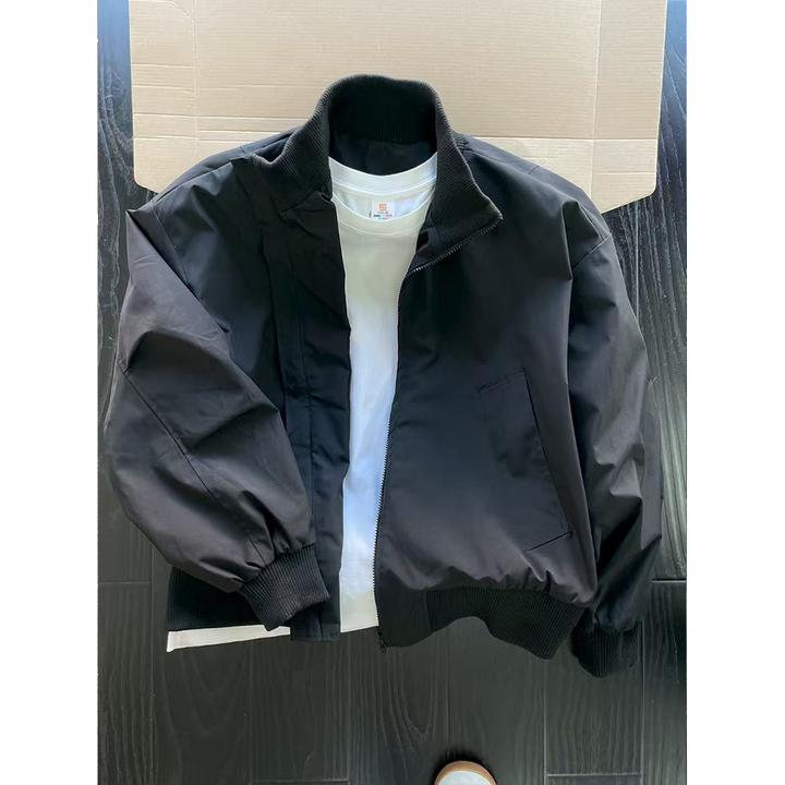 短款飞行员夹克男款秋季美式立领 cleanfit 经典廓形外套休闲百搭
